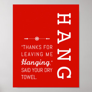 Hang   Règles de salle de bain Poster Art Imprimer