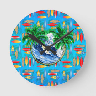 Hang Ten Round Clock