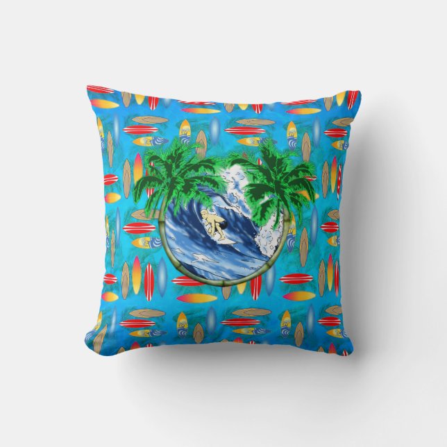Hang Ten Throw Pillow (Front)