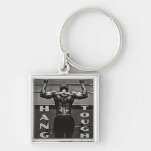 Hang Tough Muscle Man Workout Gym Keychain