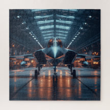 Hangar Jet at Dusk – Aviation Puzzle