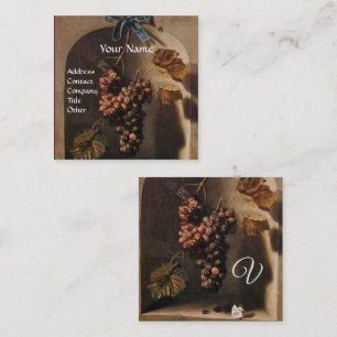 HANGED GRAPES RUSTIC VINEYARD,WINERY,VITICULTURE SQUARE BUSINESS CARD