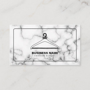 Hanger Fashion Stylist marble Business Card