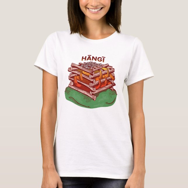 Hangi Maori Cooking Food Kai T-Shirt (Front)