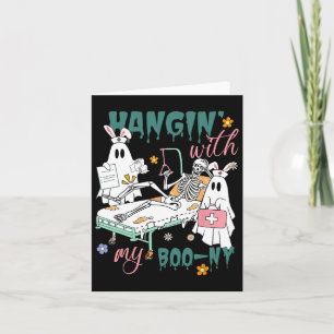 Hangin' With My Boo-ny Bunny Ghost Ortho Nurses Ea Card