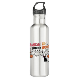 Hangin With My Boos Ghost Holding Black Cat Funny  710 Ml Water Bottle
