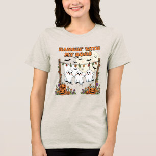 Hangin’ With My Boos T-Shirt Cute Funny Ghost Tri-Blend Shirt