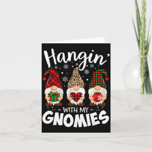 Hangin With My Gnomie Leopard Women Christmas Gnom Card