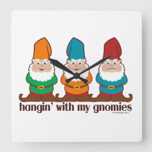 Hangin' With My Gnomies Square Wall Clock