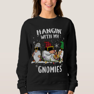 Hangin' With My Gnomies Three Gnomes Christmas Buf Sweatshirt