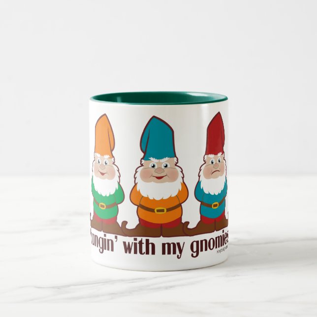 Hangin' With My Gnomies Two-Tone Coffee Mug (Center)