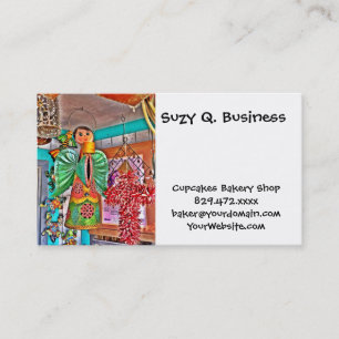 Hanging Angel Metal Art Chili Peppers Painted Frog Business Card