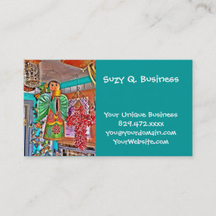 Hanging Angel Metal Art Chili Peppers Painted Frog Business Card