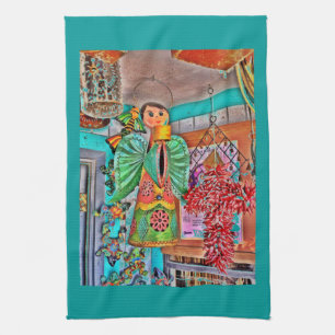 Hanging Angel Metal Art Chili Peppers Painted Frog Kitchen Towel