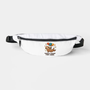 Hanging Around For Cake Birthday Balloon Sloth , C Fanny Pack