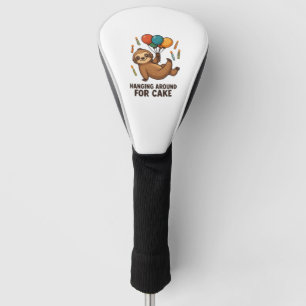 Hanging Around For Cake Birthday Balloon Sloth , C Golf Head Cover