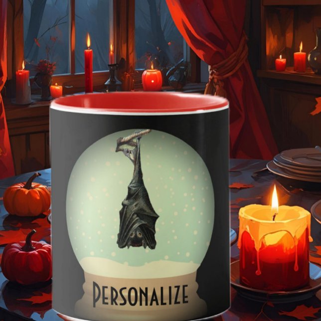 Hanging bat snow globe black vintage gothic  mug (Creator Uploaded)