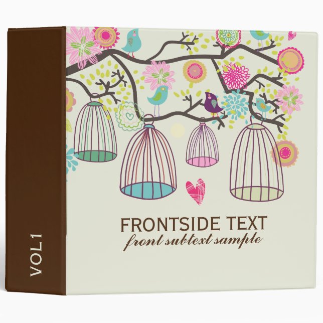 Hanging Bird Cages & Retro Flowers Binder (Front/Spine)