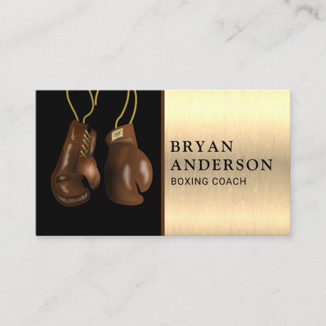 Hanging Boxing Gloves Business Card (Front)