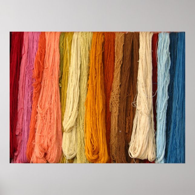 Hanging Bundles of Colored Yarn Poster (Front)