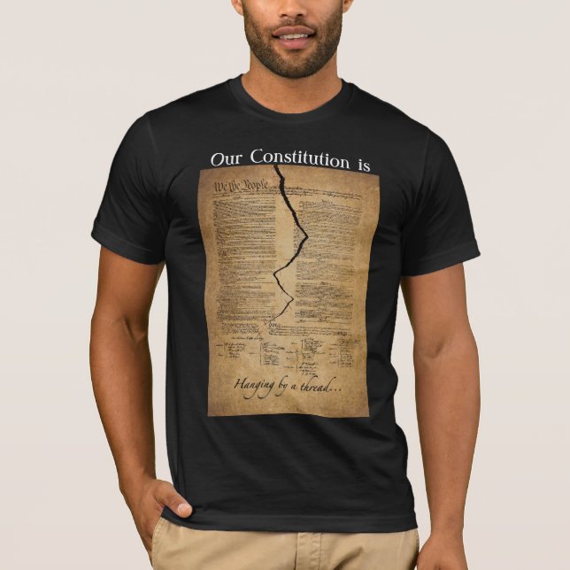 Hanging by a thread on Black Shirt (Front)