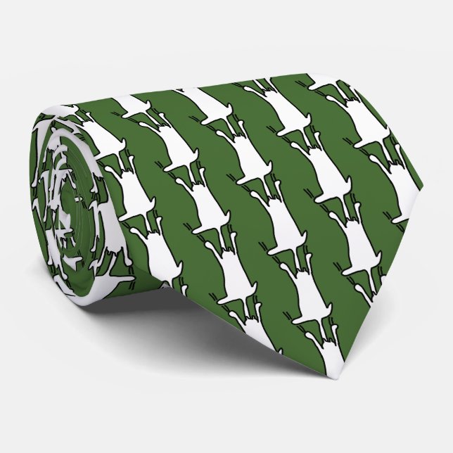 Hanging Cat doodle Tie (Rolled)