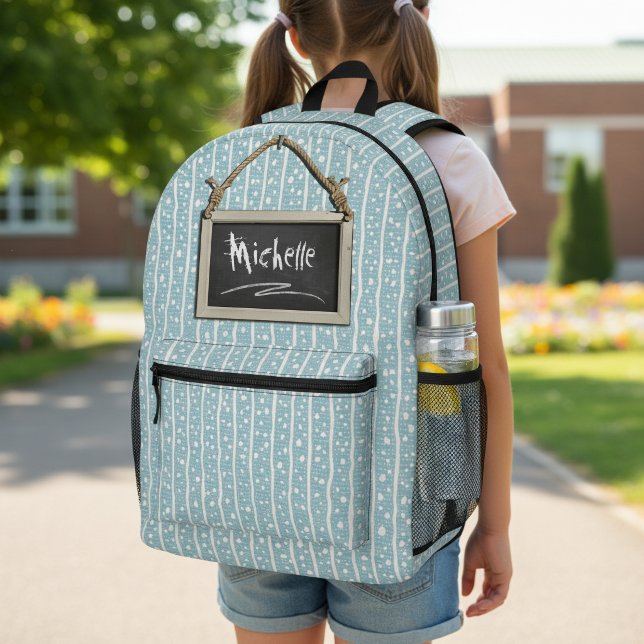 Hanging Chalkboard Blue ID397 Printed Backpack (Creator Uploaded)