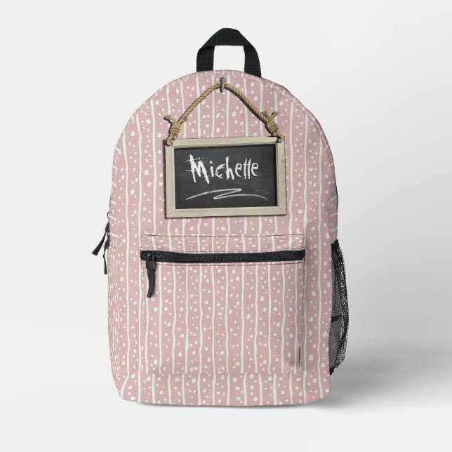 Hanging Chalkboard Pink ID397 Printed Backpack (Front)