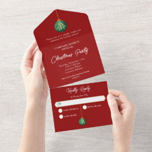 Hanging Christmas Ornament Company Holiday Party All In One Invitation
