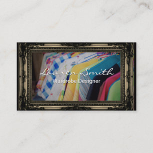Hanging Clothes   Sepia Fancy Frame Business Card