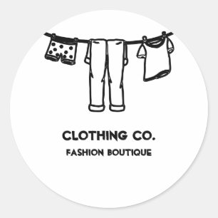 Hanging Dirty Clothes Washing Classic Round Sticker