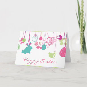 Hanging Easter Ornaments Holiday Card