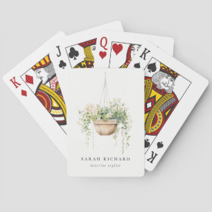 Hanging Floral House Plants Watercolor Botanical  Playing Cards