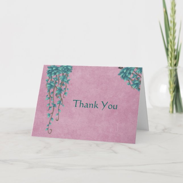 Hanging Floral Teal Simple Decoration Thank You (Front)