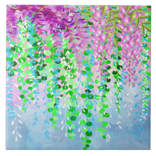 Hanging Flowers Ceramic Tile