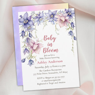 Hanging Flowers, Girl or Boy Baby Shower Invitation