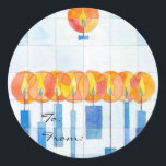 Hanging Hanukkah Candles Gift Tag<br><div class="desc">Hanging Hanukkah Candles by artist Moshe Mikanovsky will give you a fresh and contemporary look for your Hanukkah gift and card need. Using this customizable gift tag,  you can add the To and From names,  or order blank.</div>