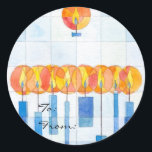 Hanging Hanukkah Candles Gift Tag<br><div class="desc">Hanging Hanukkah Candles by artist Moshe Mikanovsky will give you a fresh and contemporary look for your Hanukkah gift and card need. Using this customizable gift tag,  you can add the To and From names,  or order blank.</div>