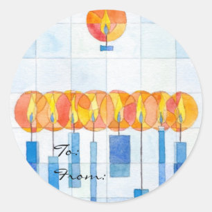 Hanging Hanukkah Candles Gift Tag