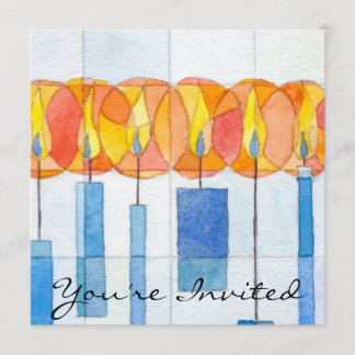 Hanging Hanukkah Candles Invitation