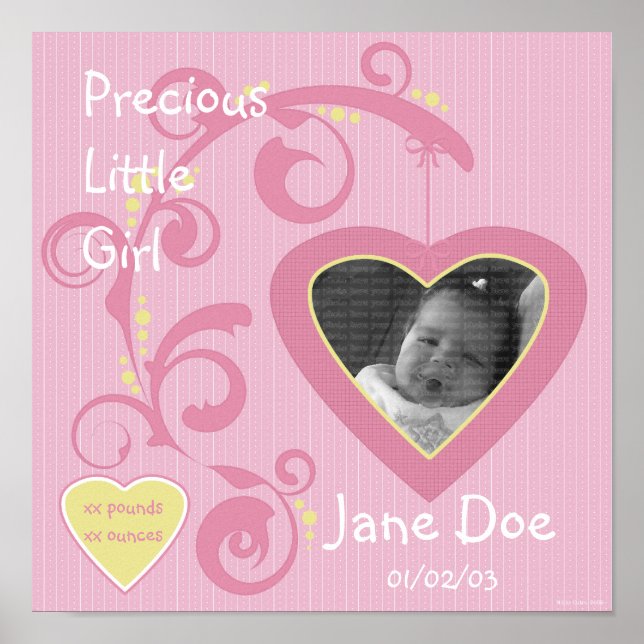 Hanging Heart Girl Scrapbook Page Poster (Front)