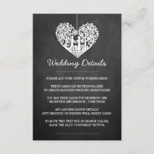 Hanging Heart Tree Chalkboard Wedding Collection Enclosure Card