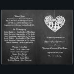Hanging Heart Tree Chalkboard Wedding Program<br><div class="desc">These wedding program templates feature a romantic hanging tree, and soon to be husband and wife, which is carved in the shape of a heart. The chalkboard effect background makes these programs perfect for any couple planning a chic modern wedding. These programs can easily be customized to suit your celebration...</div>