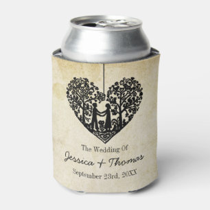 Hanging Heart Tree Vintage Wedding Collection Can Cooler