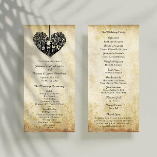 Hanging Heart Tree Vintage Wedding Program