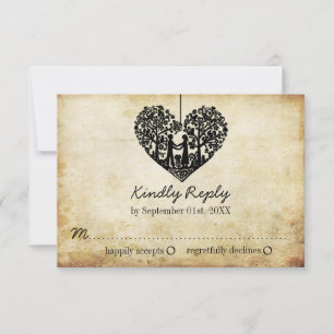 Hanging Heart Tree Vintage Wedding RSVP
