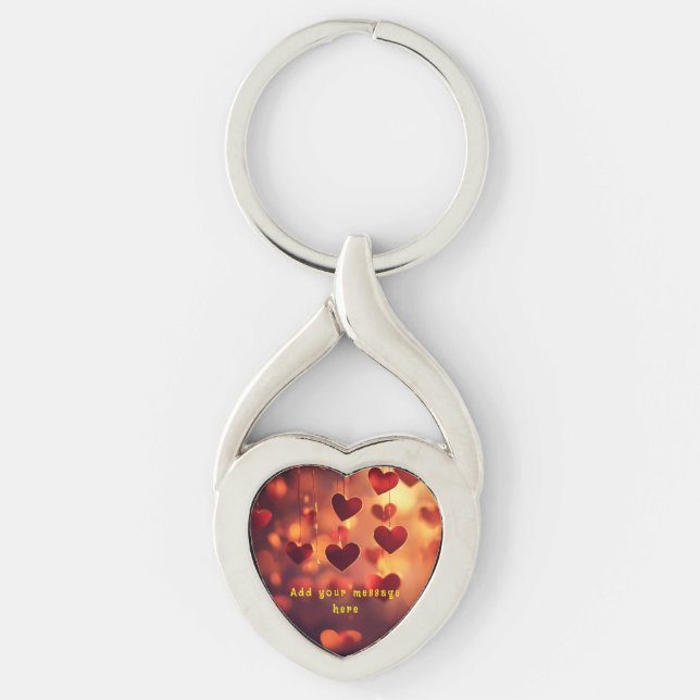 Hanging Hearts Keychain - Customizable (Front)