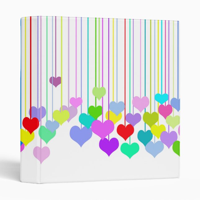 Hanging Hearts on White Binder (Front/Spine)