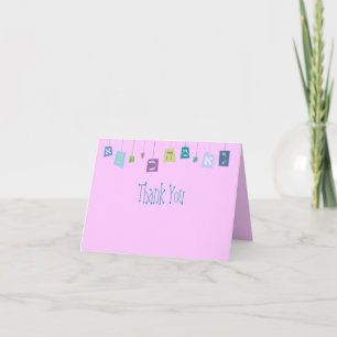 HANGING HEBREW LETTERS Thank You Card
