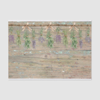 Hanging Herbs on rustic wood wall Tissue Paper